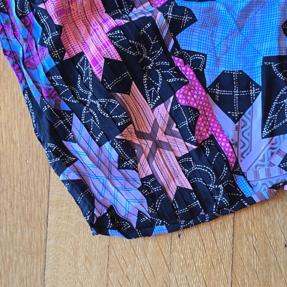 NWT,Plenty by Tracy Reese Hawaiian Quilt Star Print One Shoulder Silk Top,  0 - Picture 5 of 13
